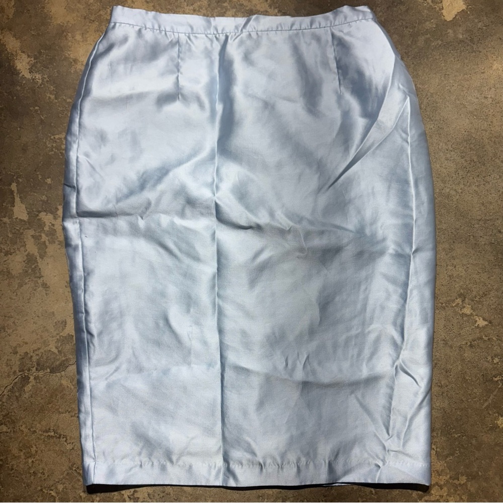 EY Boutique Light Blue Satin Pencil Skirt Size 16W